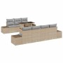 Conjunto de sofá de jardín con cojín 8 pcs Beige y Gris Claro en Sofás de exterior | Comprar online en Foru.es
