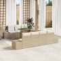 Conjunto de sofá de jardín con cojín 8 pcs Beige y Crema en Sofás de exterior | Comprar online en Foru.es