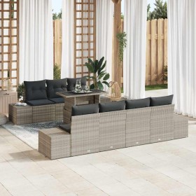 Conjunto de sofá de jardín 8 pcs Gris Claro y Gris Oscuro en Sofás de exterior | Comprar online en Foru.es