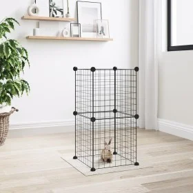 Pet cage with 8 panels black steel 35x35cm by vidaXL, Cages and habitats for small animals - Ref: Foro24-3114031, Price: 31,0...