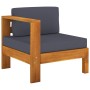 Muebles de jardín 6 pzas con cojines gris oscuro madera acacia en Conjuntos de jardín | Comprar online en Foru.es