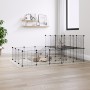 Jaula para mascotas de 36 paneles puerta acero negro 35x35 cm de vidaXL, Jaulas y habitáculos para animales pequeños - Ref: F...