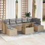 Conjunto de sofá de jardín con cojín 8 pcs Beige y Gris Claro en Sofás de exterior | Comprar online en Foru.es