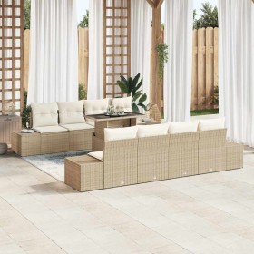 Conjunto de sofá de jardín con cojín 7 pcs Beige y Crema en Sofás de exterior | Comprar online en Foru.es