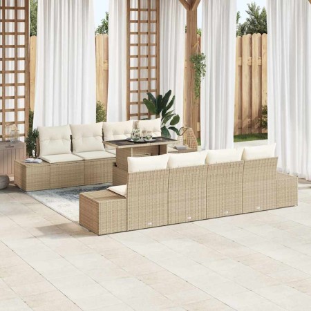 Conjunto de sofá de jardín con cojín 7 pcs Beige y Crema en Sofás de exterior | Comprar online en Foru.es