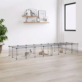 Jaula para mascotas de 36 paneles puerta acero negro 35x35 cm by vidaXL, Cages and habitats for small animals - Ref: Foro24-3...