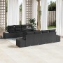 Conjunto de sofá de jardín con cojín 7 pcs Negro en Sofás de exterior | Comprar online en Foru.es