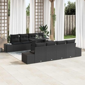 Conjunto de sofá de jardín con cojín 7 pcs Negro en Sofás de exterior | Comprar online en Foru.es