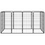 Jaula perros 12 paneles acero recubierto polvo negro 50x100 cm de vidaXL, Casetas y cercados para perros - Ref: Foro24-311595...
