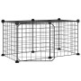 Jaula para mascotas de 8 paneles con puerta acero negro 35x35cm de vidaXL, Jaulas y habitáculos para animales pequeños - Ref:...