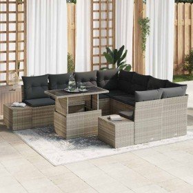 Conjunto de sofá de jardín 9 pcs Gris Claro y Gris Oscuro en Sofás de exterior | Comprar online en Foru.es