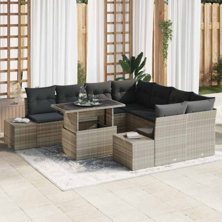 Conjunto de sofá de jardín 9 pcs Gris Claro y Gris Oscuro en Sofás de exterior | Comprar online en Foru.es