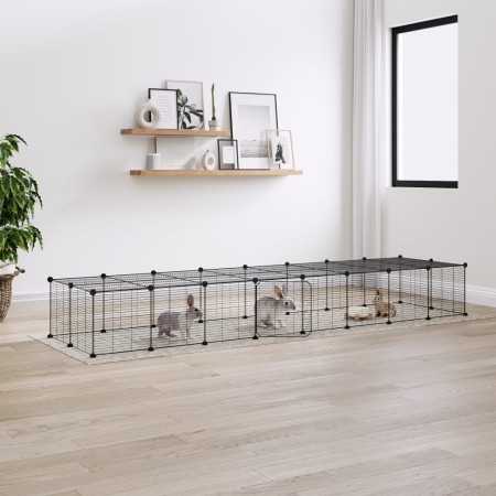 Jaula para mascotas de 36 paneles puerta acero negro 35x35 cm de vidaXL, Jaulas y habitáculos para animales pequeños - Ref: F...