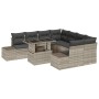 Conjunto de sofá de jardín 9 pcs Gris Claro y Gris Oscuro en Sofás de exterior | Comprar online en Foru.es