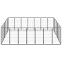Jaula perros 24 paneles acero recubierto polvo negro 50x100 cm de vidaXL, Casetas y cercados para perros - Ref: Foro24-311596...