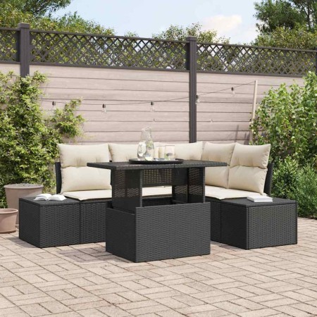 Conjunto de sofá de jardín 5 pcs Negro ratán sintético en Sofás de exterior | Comprar online en Foru.es