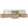Conjunto de sofá de jardín 6 pcs Beige Poliratán en Sofás de exterior | Comprar online en Foru.es