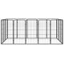 Jaula perros 16 paneles acero recubierto polvo negro 50x100 cm de vidaXL, Casetas y cercados para perros - Ref: Foro24-311596...