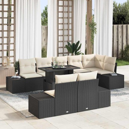 Conjunto de sofá de jardín 9 pcs Negro Poliratán en Sofás de exterior | Comprar online en Foru.es