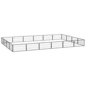 Dog cage 20 panels black powder coated steel 100x50 cm by vidaXL, Dog kennels and fences - Ref: Foro24-3115970, Price: 277,57...