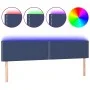 Blue fabric headboard with LED 200x5x78/88 cm by vidaXL, Headboards and footboards - Ref: Foro24-3121500, Price: 56,48 €, Dis...