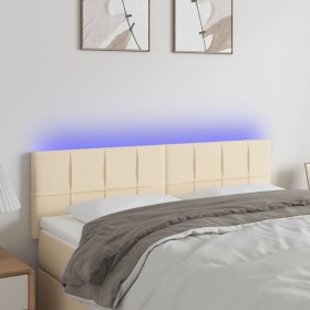 Cabecero con LED de tela color crema 144x5x78/88 cm de vidaXL, Cabeceros y pies de cama - Ref: Foro24-3121615, Precio: 56,86 ...