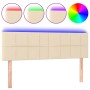Cabecero con LED de tela color crema 144x5x78/88 cm de vidaXL, Cabeceros y pies de cama - Ref: Foro24-3121615, Precio: 56,86 ...