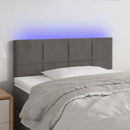 Dunkelgraues Samtkopfteil mit LED 100x5x78/88 cm von vidaXL, Kopf- und Fußteile - Ref: Foro24-3121655, Preis: 53,97 €, Rabatt: %