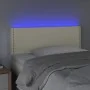 Cabecero con LED cuero sintético color crema 100x5x78/88 cm de vidaXL, Cabeceros y pies de cama - Ref: Foro24-3121558, Precio...