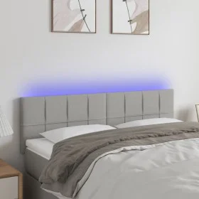 Hellgraues Stoffkopfteil mit LED 144x5x78/88 cm von vidaXL, Kopf- und Fußteile - Ref: Foro24-3121610, Preis: 64,29 €, Rabatt: %