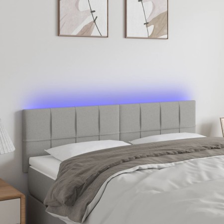 Cabecero con LED de tela gris claro 144x5x78/88 cm de vidaXL, Cabeceros y pies de cama - Ref: Foro24-3121610, Precio: 66,93 €...