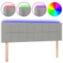 Hellgraues Stoffkopfteil mit LED 144x5x78/88 cm von vidaXL, Kopf- und Fußteile - Ref: Foro24-3121610, Preis: 64,29 €, Rabatt: %