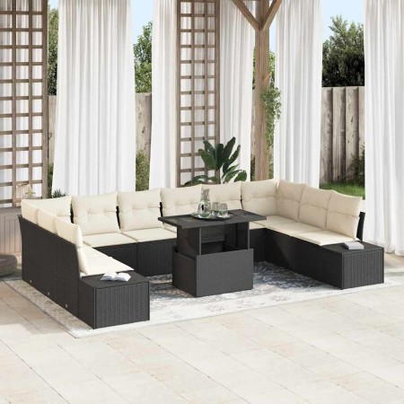 Conjunto de sofá de jardín 11 pcs Negro Poliratán en Sofás de exterior | Comprar online en Foru.es