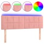 Cabecero con LED de terciopelo rosa 144x5x78/88 cm de vidaXL, Cabeceros y pies de cama - Ref: Foro24-3121665, Precio: 57,35 €...