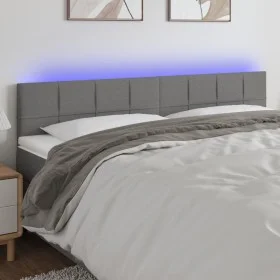 Headboard with LED in dark gray fabric 200x5x78/88 cm by vidaXL, Headboards and footboards - Ref: Foro24-3121635, Price: 83,8...