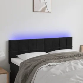 Cabecero con LED de terciopelo negro 144x5x78/88 cm de vidaXL, Cabeceros y pies de cama - Ref: Foro24-3121662, Precio: 71,61 ...