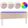 Cabecero con LED cuero sintético color capuchino 200x5x78/88 cm de vidaXL, Cabeceros y pies de cama - Ref: Foro24-3121585, Pr...