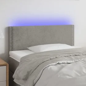 Light gray velvet headboard with LED 90x5x78/88 cm by vidaXL, Headboards and footboards - Ref: Foro24-3121508, Price: 47,76 €...