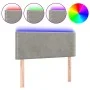 Light gray velvet headboard with LED 90x5x78/88 cm by vidaXL, Headboards and footboards - Ref: Foro24-3121508, Price: 47,76 €...