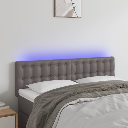 Cabecero con LED cuero sintético negro 144x5x78/88 cm de vidaXL, Cabeceros y pies de cama - Ref: Foro24-3121706, Precio: 60,2...