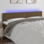 Cabecero con LED de tela marrón oscuro 200x5x78/88 cm de vidaXL, Cabeceros y pies de cama - Ref: Foro24-3121497, Precio: 58,0...