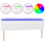 Cabecero con LED cuero sintético blanco 200x5x78/88 cm de vidaXL, Cabeceros y pies de cama - Ref: Foro24-3121721, Precio: 70,...