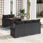 Conjunto de sofá de jardín 6 pcs Negro Poliratán en Sofás de exterior | Comprar online en Foru.es
