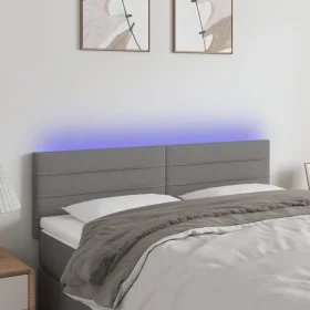 Dunkelgraues Stoffkopfteil mit LED 144x5x78/88 cm von vidaXL, Kopf- und Fußteile - Ref: Foro24-3121751, Preis: 56,28 €, Rabat...