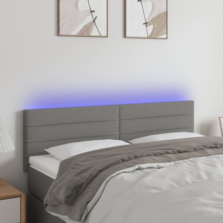 Cabecero con LED de tela gris oscuro 144x5x78/88 cm de vidaXL, Cabeceros y pies de cama - Ref: Foro24-3121751, Precio: 57,35 ...