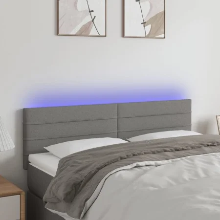 Dunkelgraues Stoffkopfteil mit LED 144x5x78/88 cm von vidaXL, Kopf- und Fußteile - Ref: Foro24-3121751, Preis: 56,28 €, Rabat...
