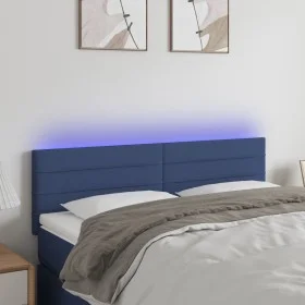Cabecero con LED de tela azul 144x5x78/88 cm de vidaXL, Cabeceros y pies de cama - Ref: Foro24-3121756, Precio: 63,33 €, Desc...