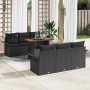 Conjunto de sofá de jardín 7 pcs Negro Poliratán en Sofás de exterior | Comprar online en Foru.es