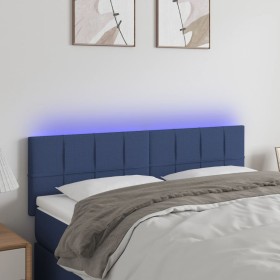 Cabecero con LED de tela azul 144x5x78/88 cm de vidaXL, Cabeceros y pies de cama - Ref: Foro24-3121616, Precio: 56,68 €, Desc...