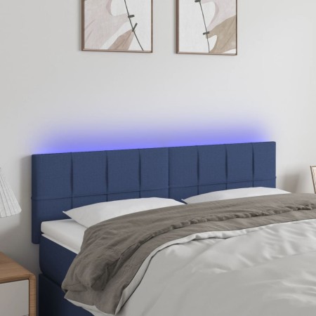 Cabecero con LED de tela azul 144x5x78/88 cm de vidaXL, Cabeceros y pies de cama - Ref: Foro24-3121616, Precio: 56,68 €, Desc...